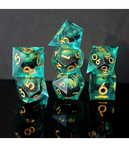 Polyedrische Würfel, 7 Stück Rollenspiele Würfel Braun-Orange Spiel