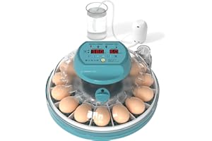 Hethya Incubadora Huevos Gallina, Incubadoras de Huevos Automaticas, Control Automático de la Humedad y la Temperatura, Rotación Automática de Huevos, Incubadora 15 huevos