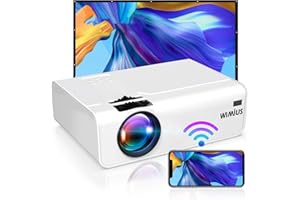 Proiettore WiFi, WiMiUS 10000 Lumen Mini Videoproiettore Portatile da Supporto 1080P Full HD HiFi Compatibile con Smartphone/PC/AV/TV Stick / PS4