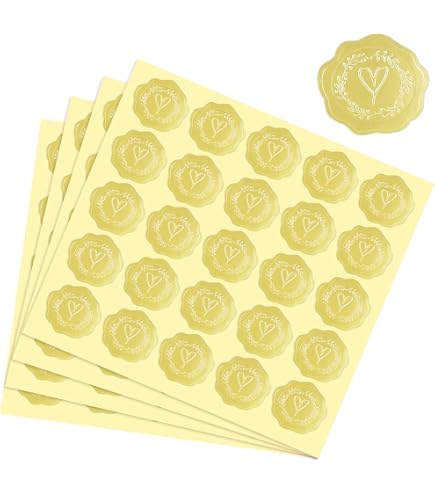 Lot 500 Autocollants Cœur Transparent Bronze - Scellés Invitations Mariage, Cartes Et Emballages