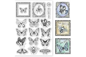 ‎GLOBLELAND GLOBLELAND Transparente Stempel Im Vintage Schmetterlingsstil Retro Schmetterling Dekorative Transparente Stempel Silikonstempel Für Kartenherstellung Und Fotoalbum Dekoration Und DIY Scrapbooking