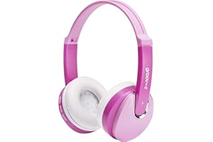 GROOV E Groov-e Bluetooth DJ Style Wireless On-Ear Headphones for Kids with 7.5 Hours Playback, Soft Earpads, Hands-Free Mic and Audio-Sharing Port - Pink