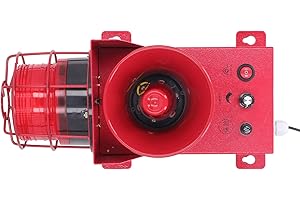 SEAFRONT Sirena Industriale da 130 DB Allarme Impermeabile con Luce Stroboscopica a LED con Suono Regolabile per Officina di Fabbrica Sirena Lampeggiante Forte Costruzione Camion Gru