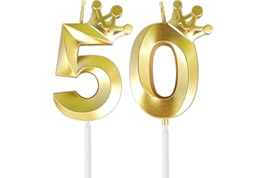 AIYONG Candelina Compleanno Numero 50 per Torta di Compleanno, Candela Numero 50, 50 Anni Candele di Compleanno per Torta, Compleanno Nozze Anniversario Celebrazione Forniture