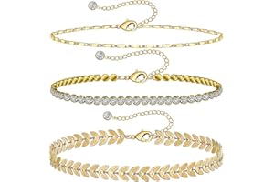 ASSUGO fussketten für frauen, 3pcs fußkette gold, Verstellbare fußkettchen für damen, Fusskettenchen Geschenke für Frauen Teenager Mädchen