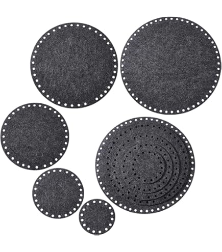 PH PandaHall 6pcs Fond De Sac En Feutre Pour Crochet 3 Taille Coussin De Sac Rectangulaire 15/25/30cm Façonneur De Base De Sac Au Crochet Avec Trous