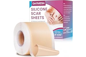 GAOMESIA Pansement Cicatrice en Silicone en Rouleau (4CM x 300CM), Bandes de Silicone Douces, Pour Cicatrices de Césarienne, Chirurgie, Brûlures et Acné, Respirant & Étanche
