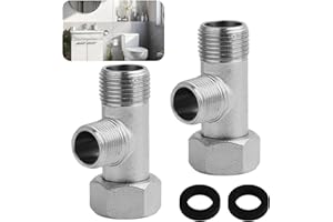 Annlpoy 2 szt. 3-drożny zawór toaletowy adapter do podłączenia wody T-stück złącze wody trójnik hydrauliczny ze stali nierdzewnej 3/8" 9/16", do toalety i instalacji domowej
