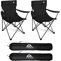 bassliner campingstuhl LINUMA® 2er Set - Faltstuhl SCHWARZ Anglerstuhl mit Getränkehalter & Tragetasche - Anglersessel klappbar Filter Height:Short (2