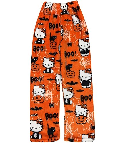 Flanell Schlafanzug Kitty Pyjama Set Damen Langarm - Mit Anime Design Für Herbst & Winter Hello Kitty Kuscheltier