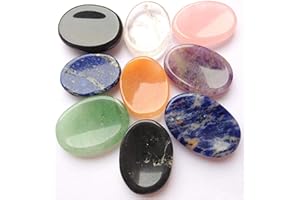 CRYSTALMIRACLE Magnifiques pierres de guérison des sept chakras, pierre précieuse métaphysique, énergie positive, pierre de pouce