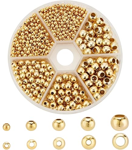 100 Pezzi Perline Distanziali A Sfera Rotonde In Metallo - Foto 9
