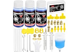 NLMWTI Kit Purge Freins pour Shimano, MAGURA, TEKTRO, TRP, Luminaires en Laiton purgeur de Frein, 180ML de Liquide de Frein à l'huile minérale Kit Purge Frein VTT MTB