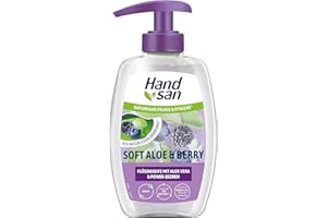 ‎HAND SAN Handsan Flüssigseife Soft Aloe & Berry 300 ml Spender, vegane Seife mit Aloe vera & Power -Beeren