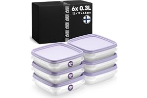 SmartStore minifrysburkar 0,3L 6-pack, liten, Lämplig för kyl och frys, BPA-fria, burkar Återanvändningsbara, mikrovågsugn, diskmaskinssäkra, stapelbara, Tillverkade i Finland