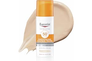 Eucerin Oil Control Sun Gel-Cream Dry Touch SPF 50+ 50ml, Unscented Sun Protection Gel for Sensitive, Oily and Acne-Prone Skin, Fast-Absorbing Sunscreen with UV Filter