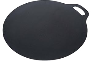 Victoria Plancha Cocina Inducción Hierro Fundido Esmaltado, Budare 38cm para Pizza, Crepes, Tortitas, Fuego, Barbacoa, Horno, Vitrocerámica, Gas, Tawa Libre de Tóxicos sin PTFE