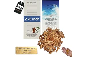 Holy Land Market 100 Small Olive Wood Pocket/Holding Crosses