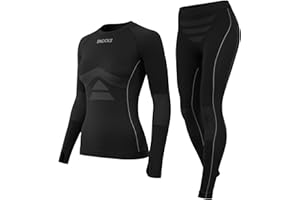 Snocks Thermounterwäsche Damen - Perfekte Passform, atmungsaktive Skiunterwäsche - Wärmeisolierende Funktionsunterwäsche für Wintersport - Gr. XS-XXL