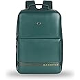 Gear Elevate Faux Leather 20L Water Resistant Anti-Theft 4 Compartment Backpack/Laptop Bag/Office Bag With Raincover For Men/Women (Green)