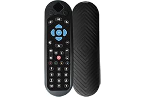 RYHX Cover for Original Sky Q Voice Remote Control SKY135, Sky Q Touch and Non-Touch Remote Control Case Sleeve Skin Holder Battery Back Protector with Anti-Lost Lanyard（Black）