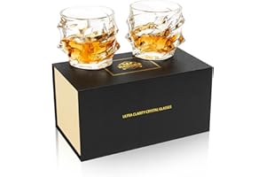 KANARS Vasos de Whisky, Copas de Whiskey Cristal para Martini, Coñac, Bourbon, Scotch, Caja de Regalo de Lujo, 320 ml, 2 Piezas