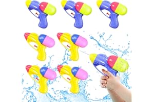 LOVEXIU Pistolet A Eau Puissant 8Pcs,Pistolet à Eau pour Enfants Adultes,Pistolet à Eau Piscine Plage,Piscine Pistolet A Eau Jouet Petit,Jouet Pistolet à Eau,Pistolets à Eau en Plastique pour Garçons Filles