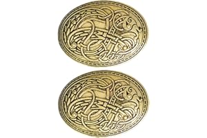 freneci 2X Médiéval Viking Broche Broche Nordique Bijoux Amulette Païenne Wiccan Ovale Design