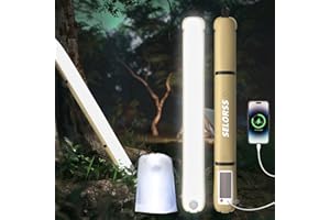 SELORSS Lampes de Camping Gonflables Solaires 33.86IN/86CM Lampe Télescopique Pliable Outask, Lumière LED Extérieure Portable 2000mAh IP66 Étanche avec Lumière Blanche pour Camping, Randonnée - Kaki
