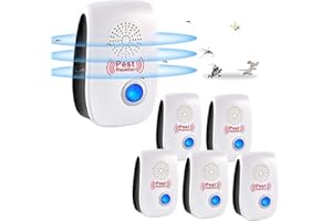 RUTIDA Repelente Ultrasónico de Plagas, 6 Pack Repelente de Mosquitos, Electrónico Insectos Control de Plagas para Interiores Anti Mosquitos, Moscas, Ratones, Cucarachas, Arañas, Roedores