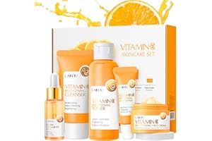 ANGIVLGA Vitamin C Skincare Set- Gifts For Teenage Girls & Women Vegan Beauty Gifs,Gift For Her,Birthday Gift Includes Face Serum, Eye Cream-Cleanser Toner Moisturiser Set For Anti-Aging-Improve Acne marks