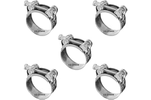 SZWLJ T Bolt Hose Clamps，5 Pieces 23-25MM Durable Exhaust Clamp Set, Hose Clips & Bolt Clip - Piping Secure Reliable Connection for Various Applications