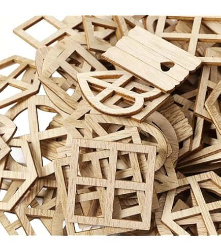 OLYCRAFT 20 stuks houten miniatuur venster vierkant miniatuur raamkozijn mini raam tuin ornamenten mini meubels raamkozijn voor miniatuurhuizen decoratie meubels accessoires - 7x7cm
