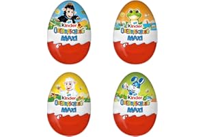 ‎KYWIË Ferrero Kinder Überraschung | Maxi Ei Classic | 4 x 100g Packung | Ostermotive