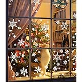 Haus Projekt Vita julfönsterklistermärken, 184 individuella julfönsterdekorationer, 5 ark julscen snöflingor stjärnor, återan