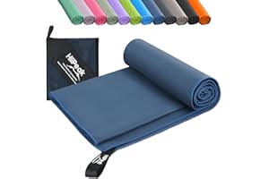 HiiPeak Microfibre Towel Compact Camping Beach Towel - Quick Dry Lightweight Absorbent Sports Gym Swimming Hiking Drying Towel for Men,Women (Navy Blue-1pack, 200cm x 100cm)