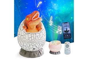 Lisveory Dinosaurier Ei sternenhimmel projektor, Licht Musik Player,Fernbedienung Nachtlicht mit weißem Rauschen, das beste Geschenk und Dekoration für Kinder und Erwachsene Schlafzimmer.(Musik)