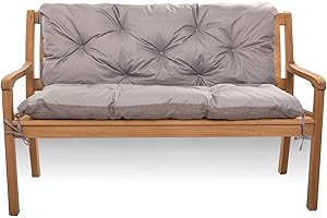 SETGARDEN Coussin de banc 2 ou 3 places, coussin pour balancelle de jardin, coussin de canapé, gardin, coussin de banc d'intérieur, coussin pour banc d'extérieur (140_x_60_x_50_cm, gris)