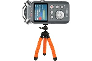 TronicXL Profi Tripod 13cm Stativ Flexibel Diktiergerät Audiorekorder Aufnahmegerät 1/4 Zoll zb kompatibel für Roland Philips Tascam Sony Olympus Zoom H4n Pro H5 H6 Mobile Recorder H2n Halterung
