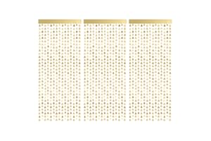 OH YEAH PARTYLOSOPHY 3 Unidades - Cortina Decorativa Árboles Dorados Metalizados Navidad 100 x 200 cm - Cortina Fiesta Metalizada Foil Flecos Decoración de Pared - Navidad Decoración.