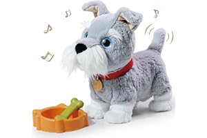 TUMAMA KIDS interaktiv hundleksak barn 6 musik, löpande hund med ljudisolering av löpning och skägg, röststyrning lekhund bar