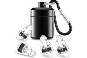 Adorila 2 Pairs High Fidelity Concert Ear Plugs, Silicone Noise Reduction Music Earplugs, Hearing Protection Earplugs for Musicians, Festival, Drummers, Raves Party (Black)