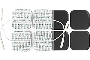 HEALTHCARE WORLD TENS Machine Electrode Pad Joint,muscle,Back Pain-relief Self-Adhesive Resuable Replacements 4x4 Perfectly Design For Electrothrepy pack of 4 comaptible with Beurer,Lloyds,Sanitas,Obi, Healthcareworld