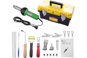 KKTECT Pistole ad aria calda 1600 W Strumento di saldatura per saldatore in plastica da 20 ℃ - 600 ℃ pistola ad aria calda da 21 pezzi Saldatore di plastica portatile Vernice PVC restringente