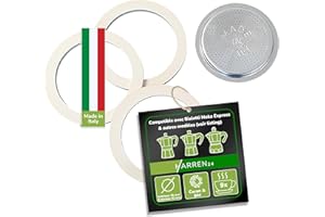 Harren24 Filtre et 3 joints compatible avec cafetière à expresso italienne pour 9 tasses, diamètre extérieur 81 mm, 8,1 cm, Ø intérieur 65 mm, 6,5 cm, joint d'étanchéité de rechange joint d'étanchéité