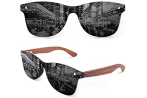 GQUEEN Sonnenbrille Holz Herren Damen Polarisierte Retro UV400
