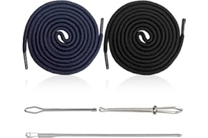 CELIODD 2PCS Corda di Ricambio in Cotone Cordone 160 Cm Cordoncini di Ricambio con Coulisse Cordoncino per Pantaloni per Pantaloni e Abbigliamento Sportivo,con Strumento per Incordare