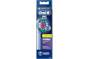 ‎ORAL-B Oral-B Pro 3D biała elektryczna końcówka do szczoteczki do zębów, włosie w kształcie litery X i unikalny kubek polerski do wybielania zębów i usuwania plam z powierzchni, opakowanie 4 głowic do