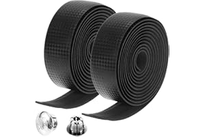 Gasea 2pcs Guidoline Ruban de Guidon de Vélo Route/Bicyclette avec Bouchons à Barres Bande de Ceinture pour Guidon De Vélo Bar Tape + Bar Plug pour Vélos Accessoires(Non Auto-adhésif)