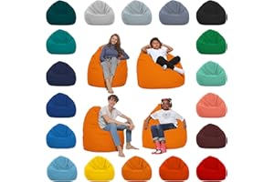 HOMEIDEAL Coussins de Sol Homeldeal Pouf XXL pour Adultes et Enfants - adaptés pour Les Jeux ou la détente - à l'intérieur et l'extérieur Car il est imperméable de Haute qualité, Couleur:Orange, Taille:XXXL